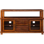 Front Zoom. SEI - TV Console for Most Flat-Panel TVs Up to 45" Wde - Sienna With Antique Bronze.