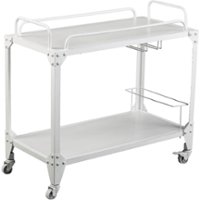SEI Furniture - Delmar Mobile Bar Cart - Distressed White - Angle_Zoom