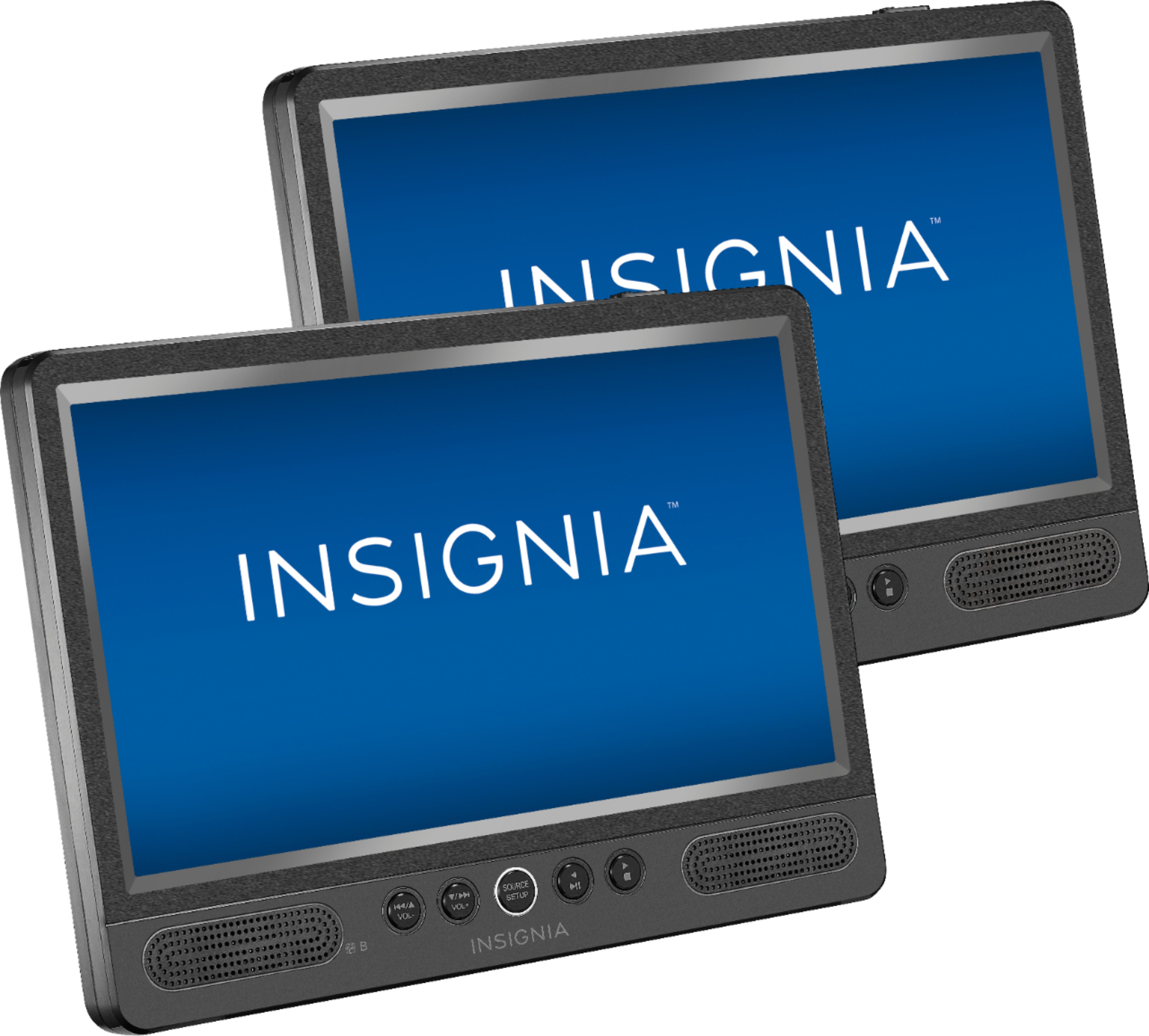 Angle View: Insignia™ - 10" Dual Screen Portable DVD Player - Black