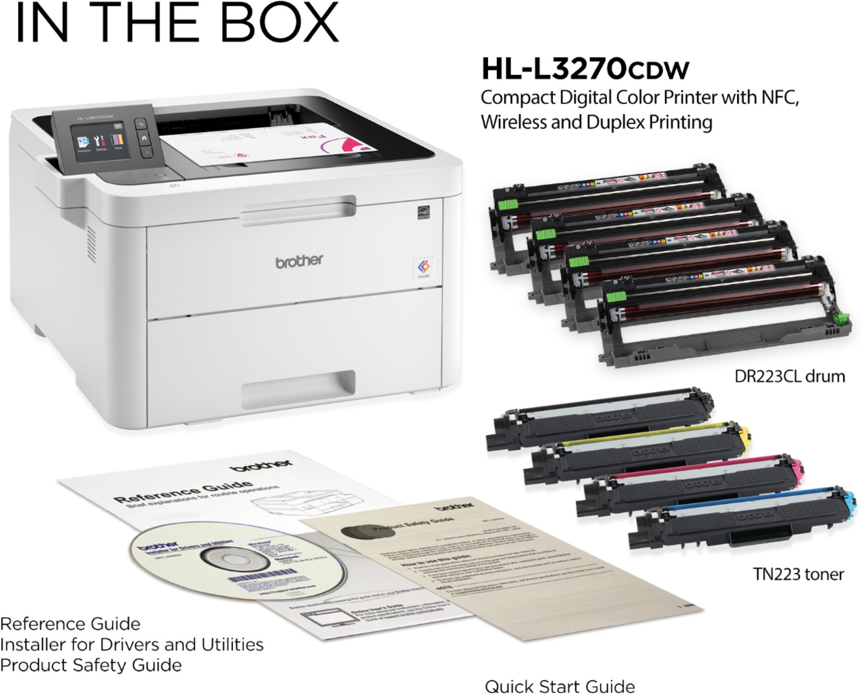 Brother HL-L3270CDW Wireless Color Laser Printer White HL-L3270CDW