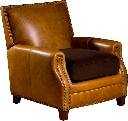 Angle Standard. Opulence Home - Barcelona Leather and Wool Chair - Veneer Coffee.