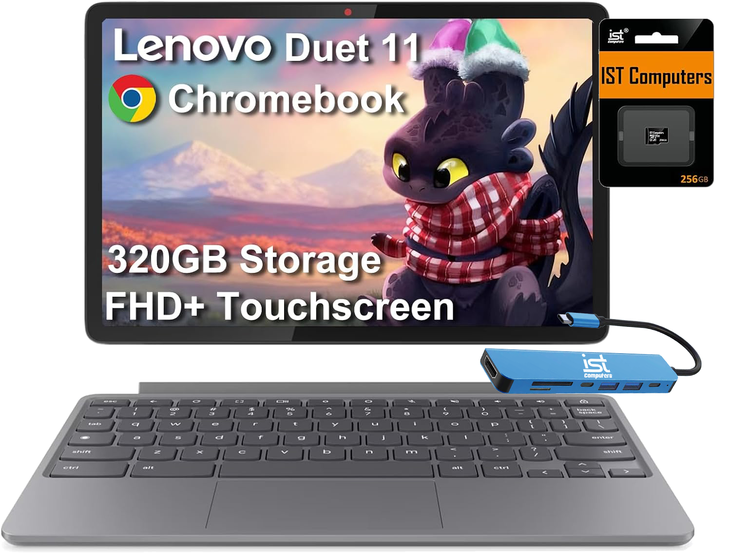 Lenovo Duet 11 Chromebook  
IST Computers  
256GB  
320GB Storage FHD+ Touchscreen