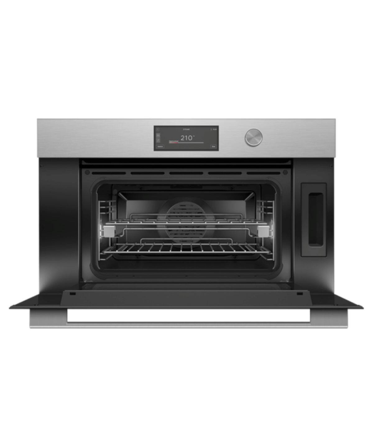 Alt View 11. Fisher & Paykel - 30"1.9 Cu. Ft. Single Convection Combination Steam Oven, 6.8"  Contemporary Brushed Silver - Brushed Silver.