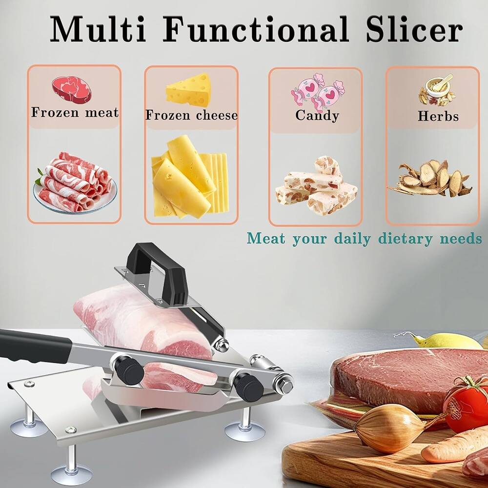 Multi Functional Slicer

- Frozen meat
- Frozen cheese
- Candy
- Herbs

Meat your daily dietary needs