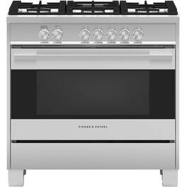 Fisher & Paykel - 4.9 Cu. Ft. Freestanding Gas Convection Range - Brushed Stainless Steel