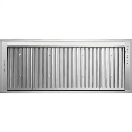 Front. Fisher & Paykel - 47" Externally Vented Range Hood - Stainless Steel/Aluminum.