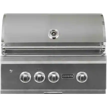 Angle. Coyote - S-Series 30" Built-In Gas Grill - Stainless Steel.