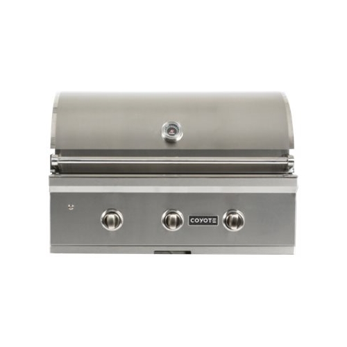 Angle View: Coyote - C-Series 34" Built-In Gas Grill - Stainless Steel