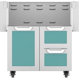 Hestan - Double Drawer and Door Tower Cart for 30" Gas Grills - Turquoise