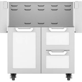 Hestan - Double Drawer and Door Tower Cart for 30" Gas Grills - White