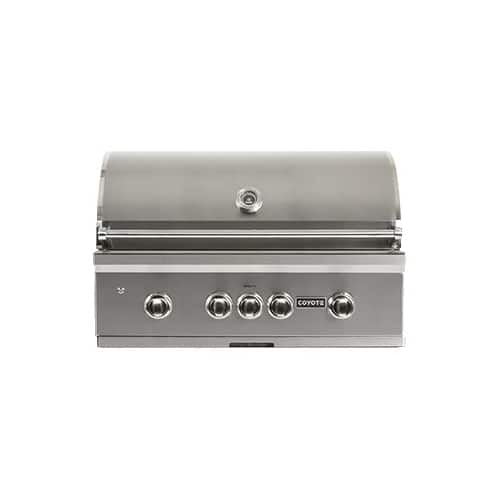 Angle View: Coyote - S-Series 35.5" Built-In Gas Grill - Stainless Steel