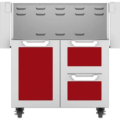 Hestan - Double Drawer and Door Tower Cart for 30" Gas Grills - Red - Angle_Zoom