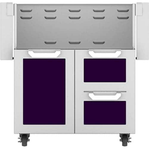 Angle View: Hestan - Double Drawer and Door Tower Cart for 30" Gas Grills - Purple