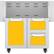 Angle. Hestan - Double Drawer and Door Tower Cart for 30" Gas Grills - Yellow.