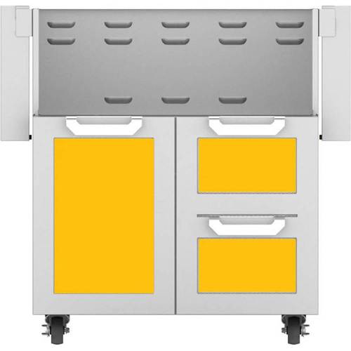 Hestan - Double Drawer and Door Tower Cart for 30" Gas Grills - Yellow