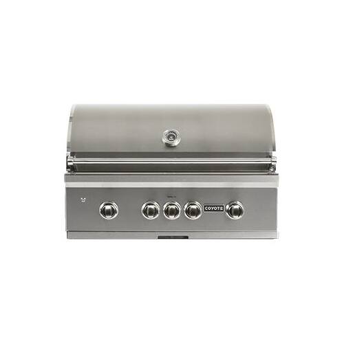 Angle. Coyote - S-Series 35.5" Built-In Gas Grill - Stainless Steel.