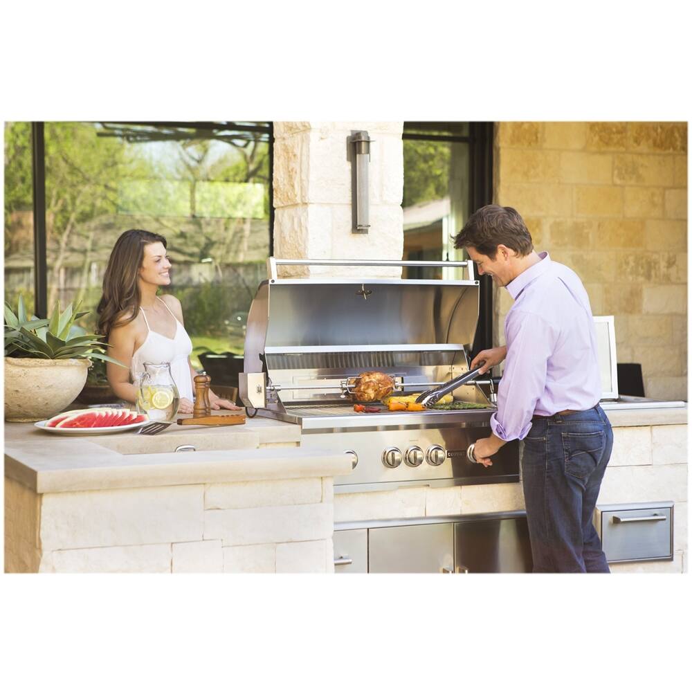 Left. Coyote - S-Series 35.5" Built-In Gas Grill - Stainless Steel.