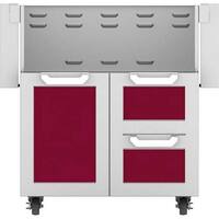 Hestan - Double Drawer and Door Tower Cart for 30" Gas Grills - Burgundy - Angle_Zoom