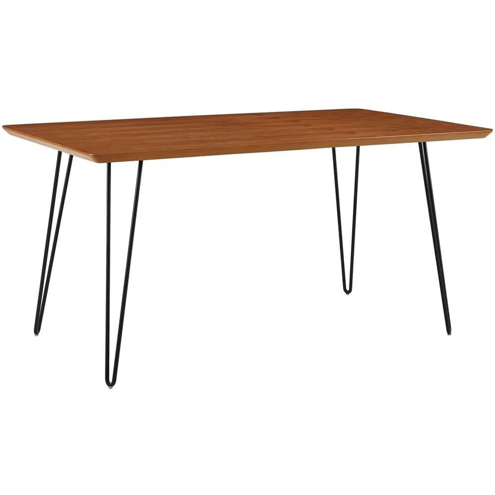 Left View: Walker Edison - Modern Rectangle Dining Table - Walnut