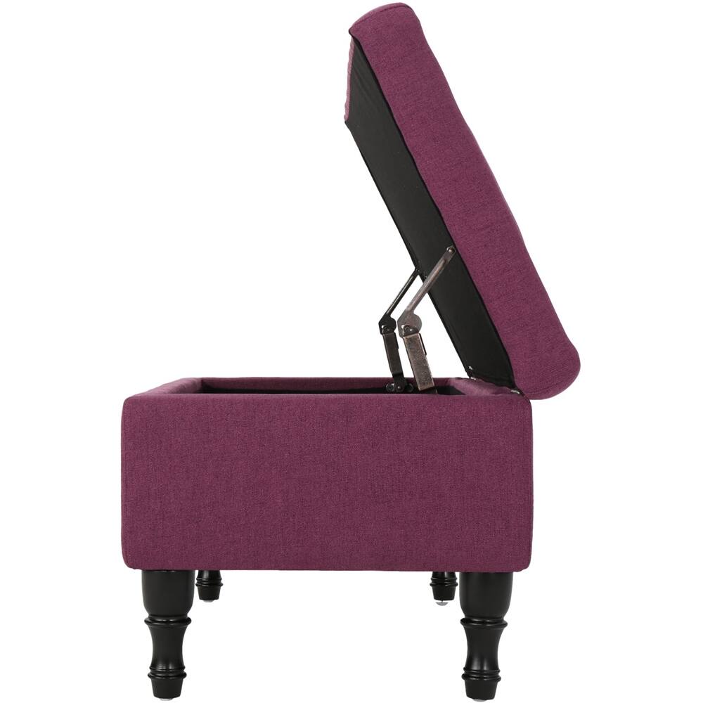 Angle View: Noble House - Calhoun Storage Ottoman - Dark Fuchsia