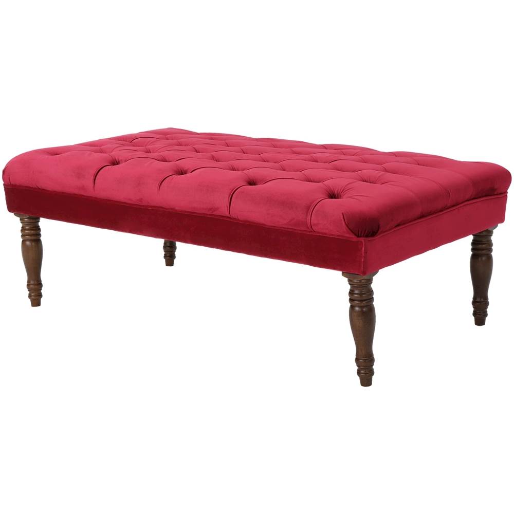 Left View: Noble House - Wadena Upholstered Bench - Wine