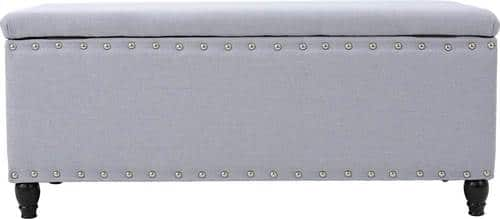 Noble House - Flagler Storage Ottoman - Light Gray