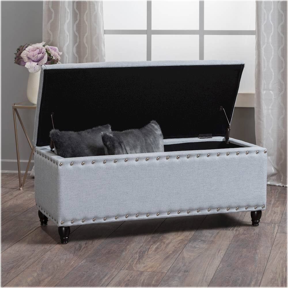 Best Buy Noble House Flagler Storage Ottoman Light Gray 300236