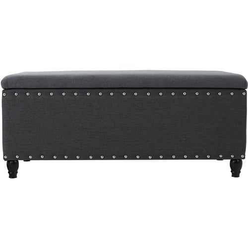 Noble House - Flagler Storage Ottoman - Charcoal