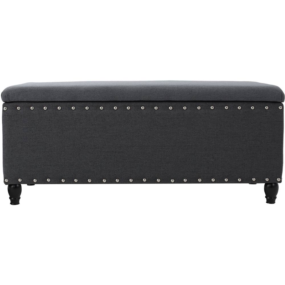 Front. Noble House - Flagler Storage Ottoman - Charcoal.