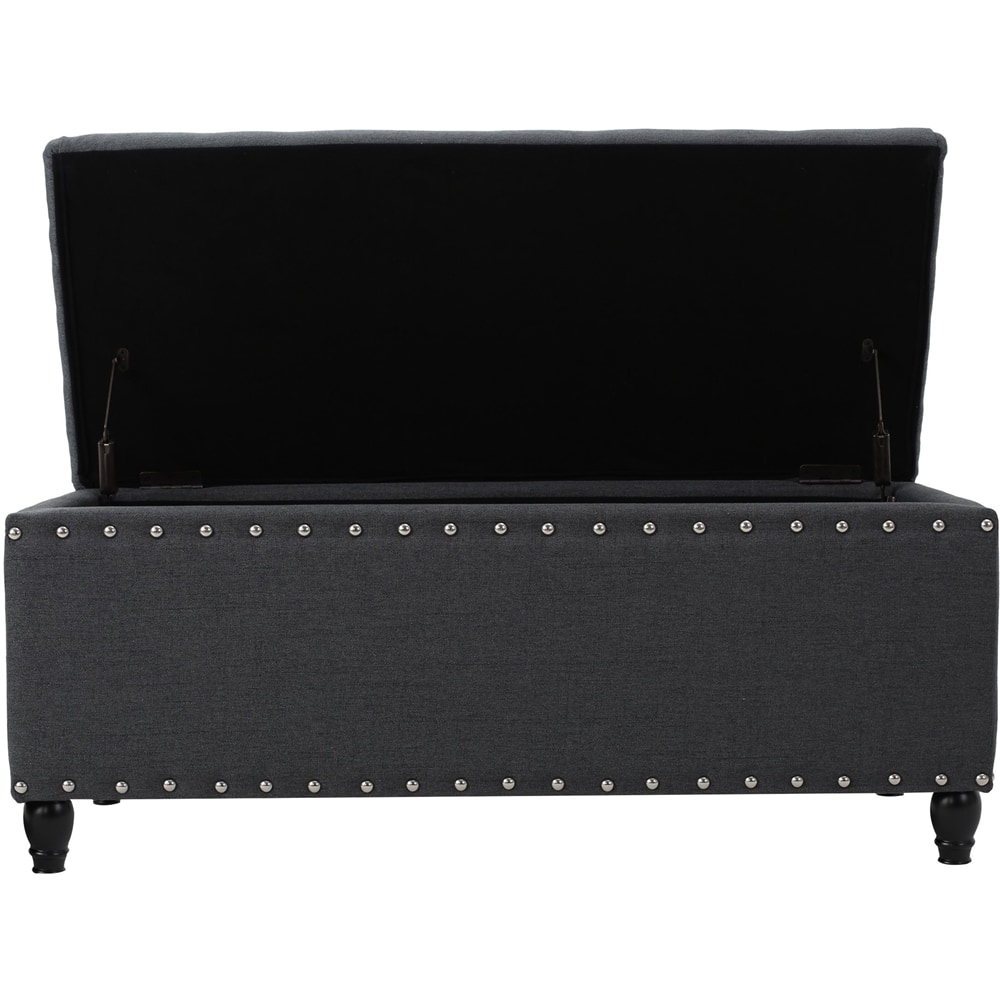 Best Buy Noble House Flagler Storage Ottoman Charcoal 300237