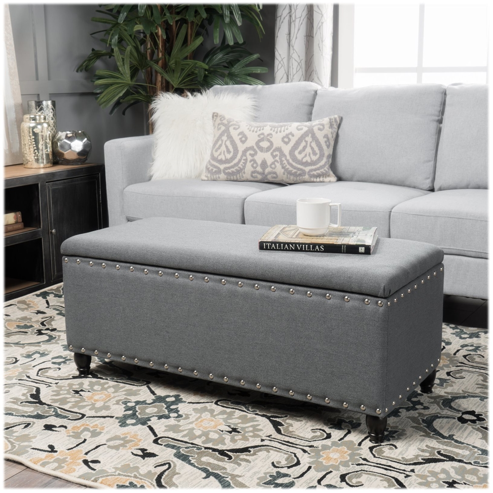 Best Buy: Noble House Flagler Storage Ottoman Charcoal 300237