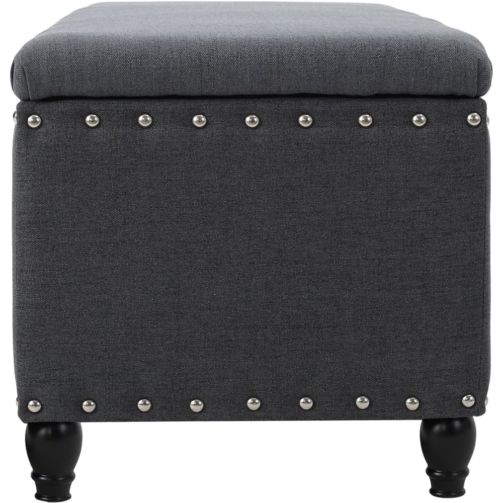 Left View: Noble House - Flagler Storage Ottoman - Charcoal