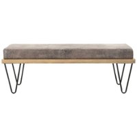 Noble House - Springfield Upholstered Bench - Grayish Brown - Front_Zoom