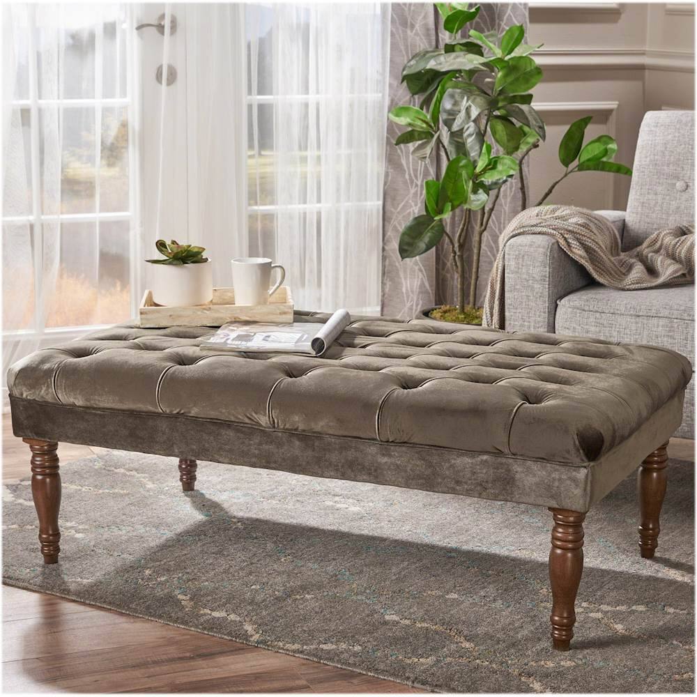 Best Buy: Noble House Wadena Upholstered Bench Gray 303227
