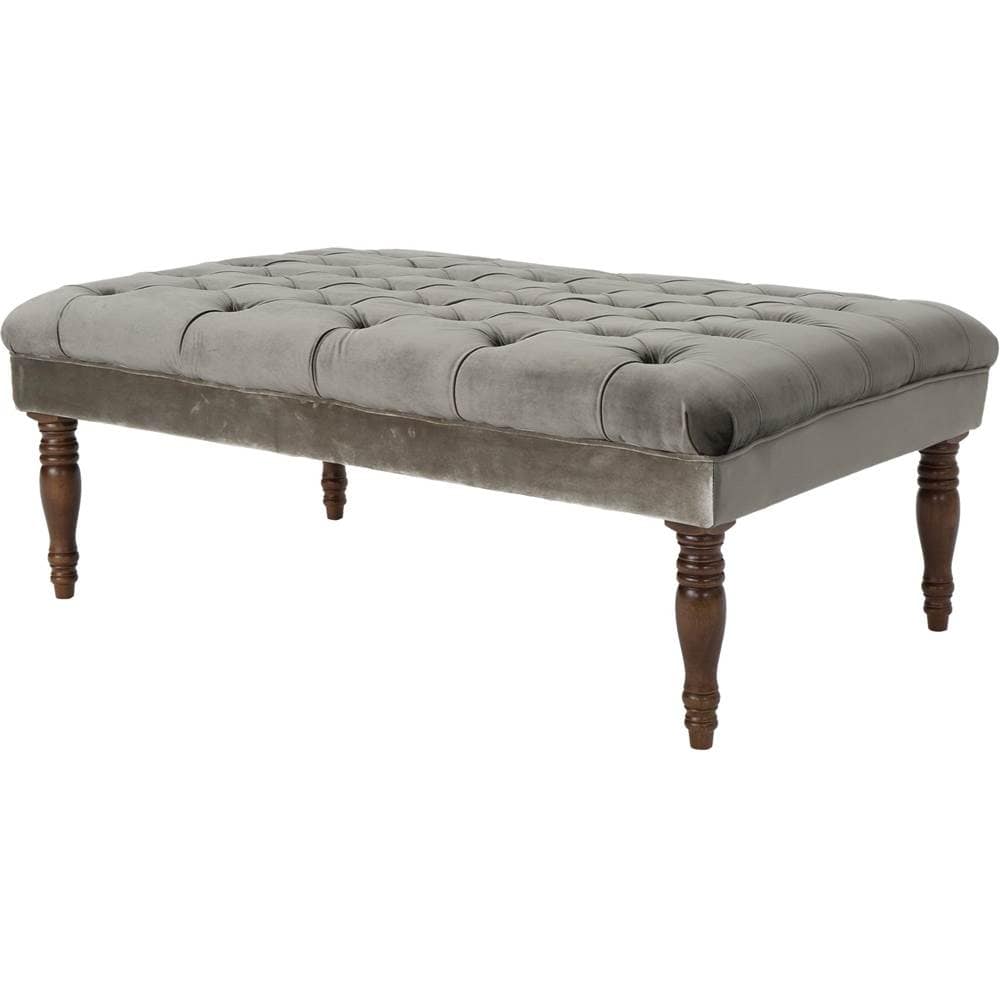 Left View: Noble House - Wadena Upholstered Bench - Gray