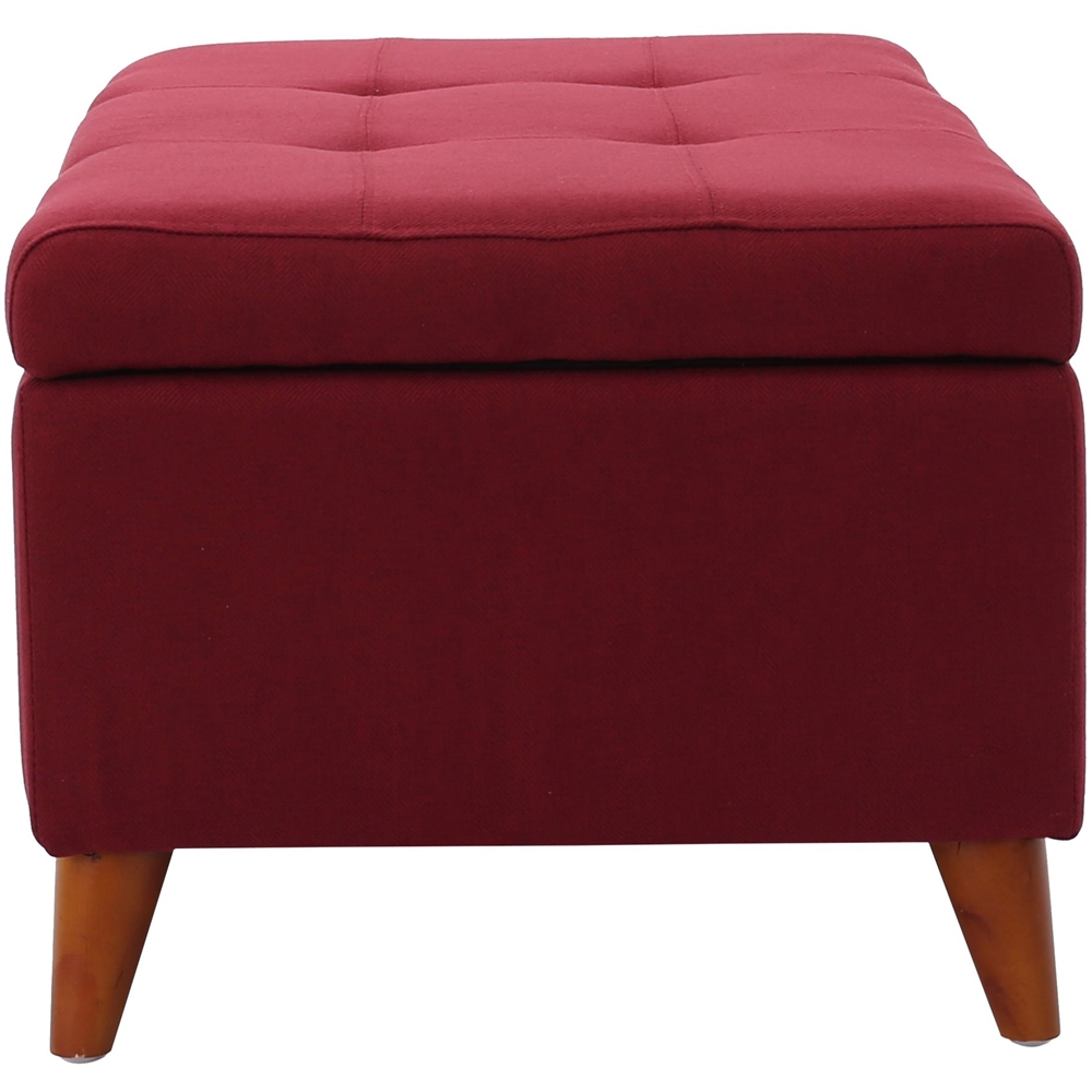 Left View: Noble House - Englewood Storage Ottoman - Red