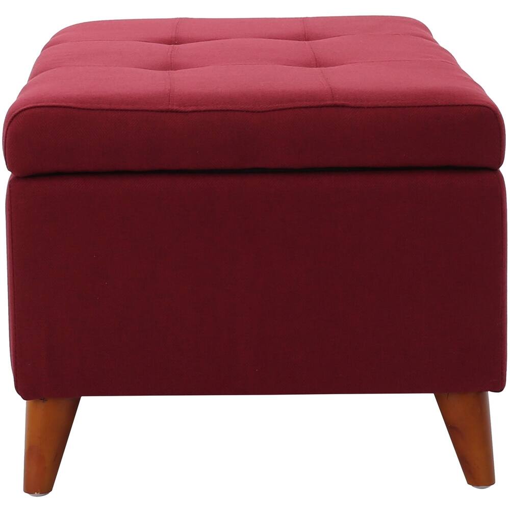 Left View: Noble House - Englewood Storage Ottoman - Red