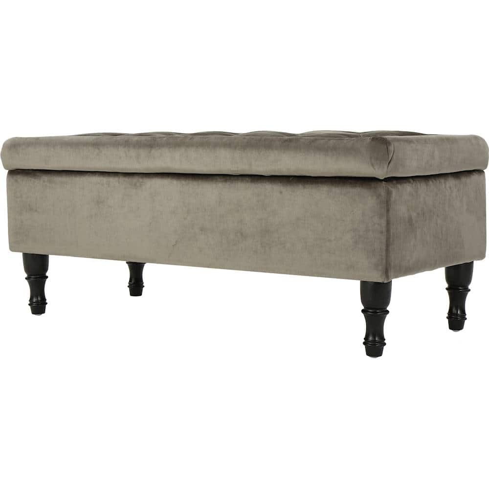 Left View: Noble House - Calhoun Storage Ottoman - Gray