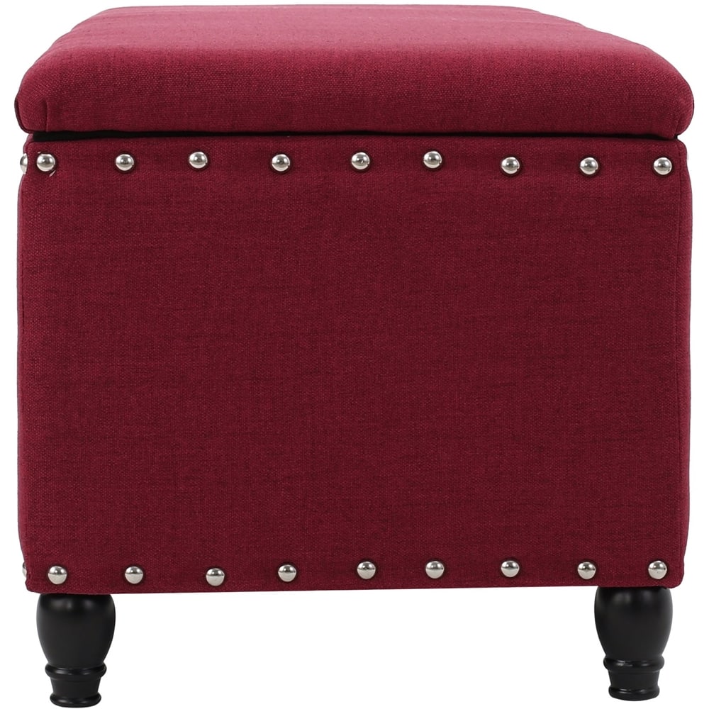 Angle View: Noble House - Bench Ottoman - Dark Brown/Deep Red