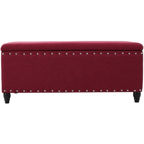 Noble House - Bench Ottoman - Dark Brown/Deep Red