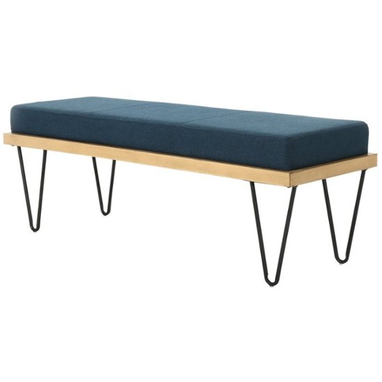 Noble House Springfield Upholstered Bench Navy Blue 302219 Best Buy