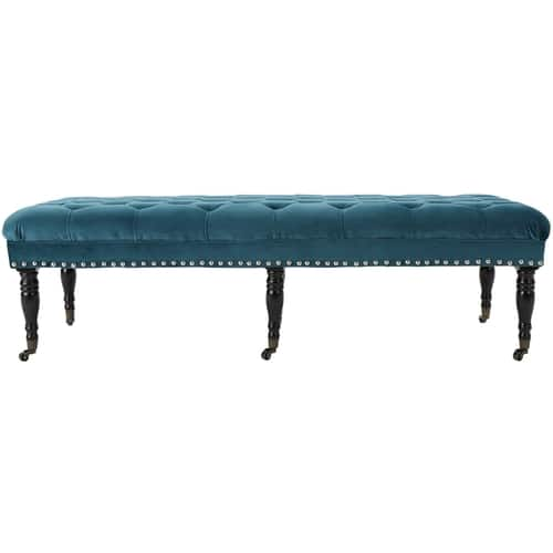 Noble House - Wheaton Upholstered Bench - Dark Teal