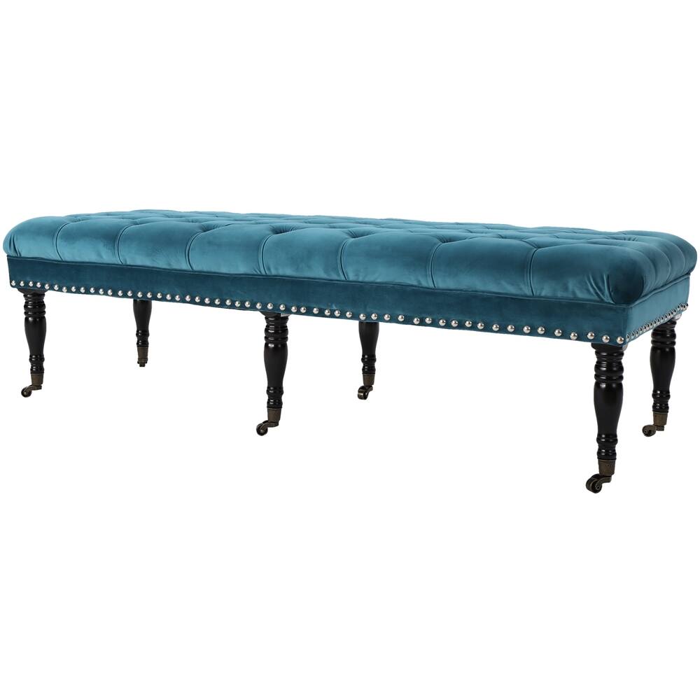 Best Buy Noble House Wheaton Upholstered Bench Dark Teal 300289