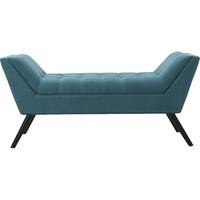 Noble House - Rockford Upholstered Bench - Dark Teal - Front_Zoom