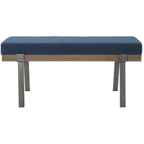 Noble House - Macomb Upholstered Bench - Navy Blue