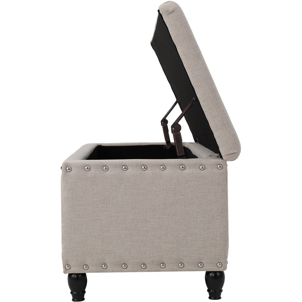 Angle View: Noble House - Flagler Storage Ottoman - Wheat