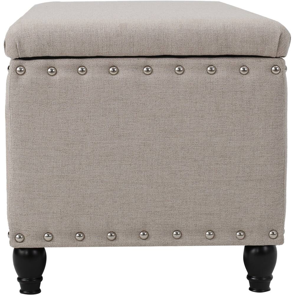 Left View: Noble House - Flagler Storage Ottoman - Wheat