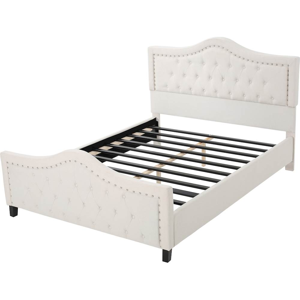 Left View: Noble House - Turner Upholstered Queen Bed - Ivory