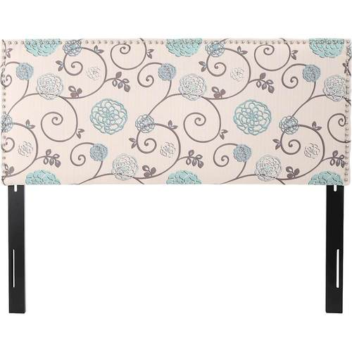 Noble House - Bolivar 62" Full-Size/Queen Upholstered Headboard - White And Blue Floral