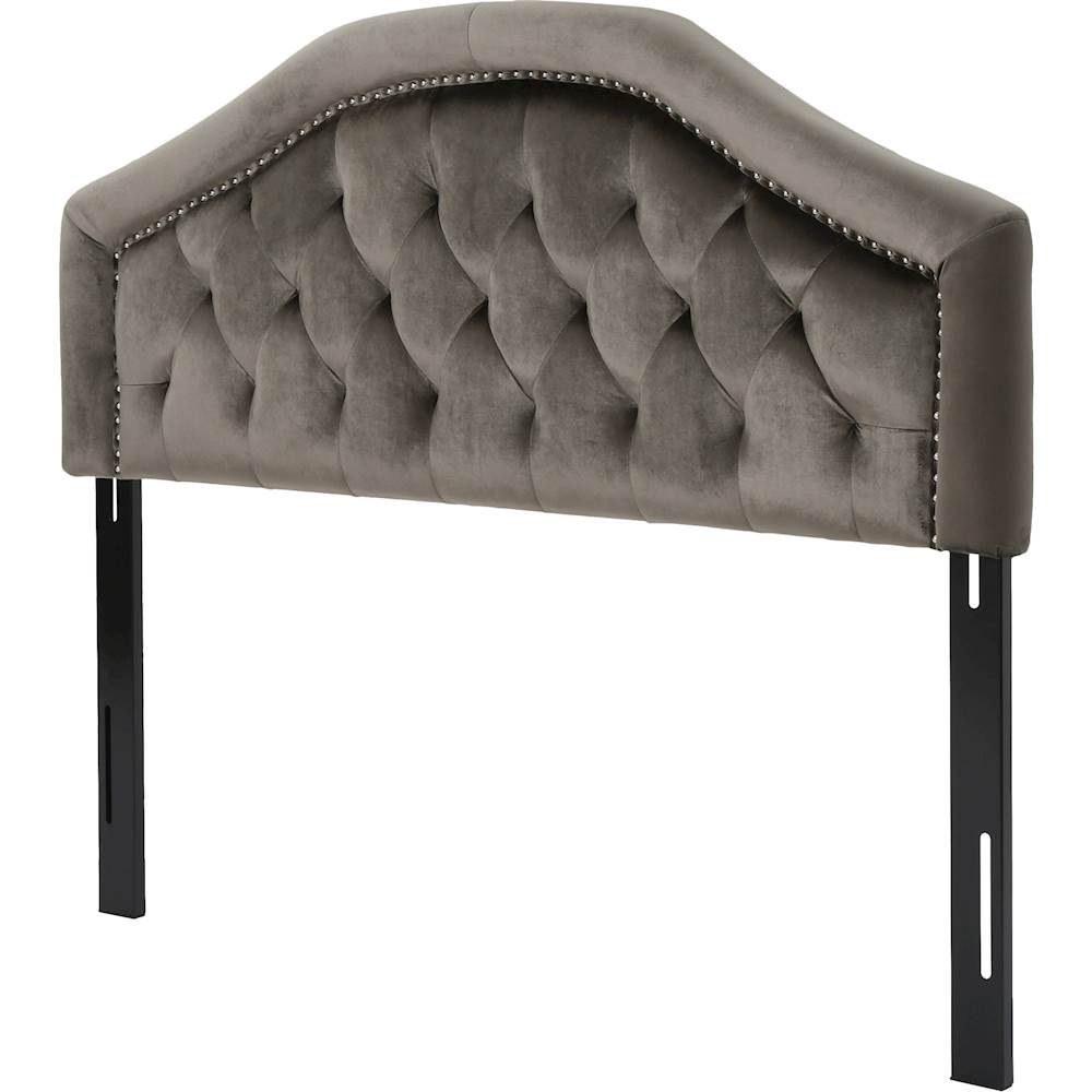 Left View: Noble House - Sinton 62" Full-Size/Queen Upholstered Headboard - Gray/Black